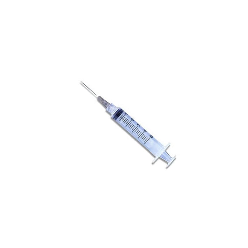 Hypodermic Syringe, with L1-1/2" ODSEC 21GA Ultra Thin Wall Needle, 0.2cc Graduation, 5cc