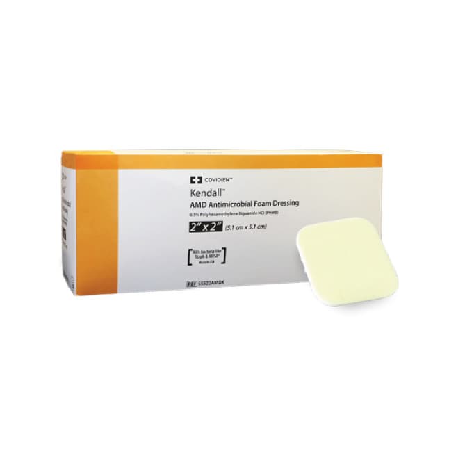 Kendall™ AMD Antimicrobial Foam Dressings (Transfer), W2" x L2"
