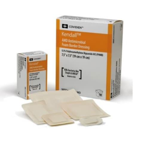 Kendall™ AMD Gentle Foam Border (Silicone Adhesive), 2" x 3"