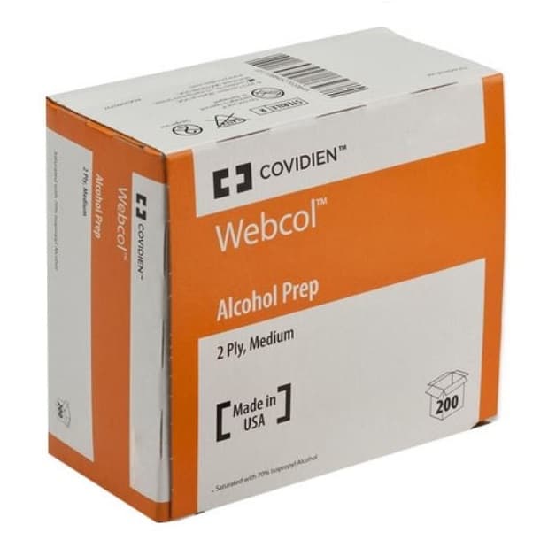 Webcol™ Alcohol Prep Pad, Two-Ply, Medium, Sterile