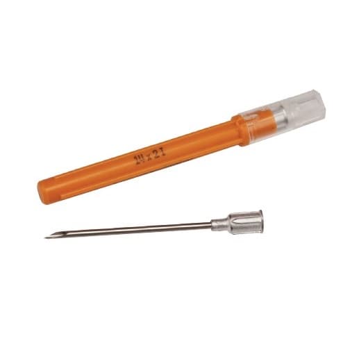 Monoject™ Standard Hypodermic Needles, Rigid Pack With Aluminum Hub 14GA x 2", Tan - IN Bevel