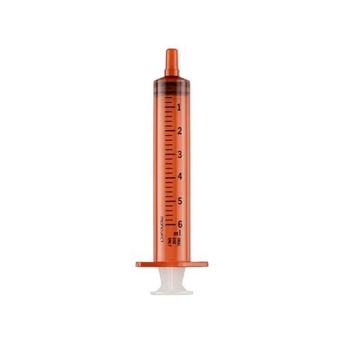 Monoject™ Oral Medication Syringe 6mL , Amber, 0.2 ml/0.25 tsp